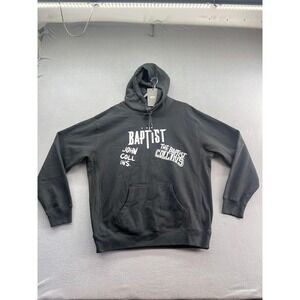 The Baptist Hoodie Mens 2XL Black Graphic Pullover John Collins Kangaroo Pocket